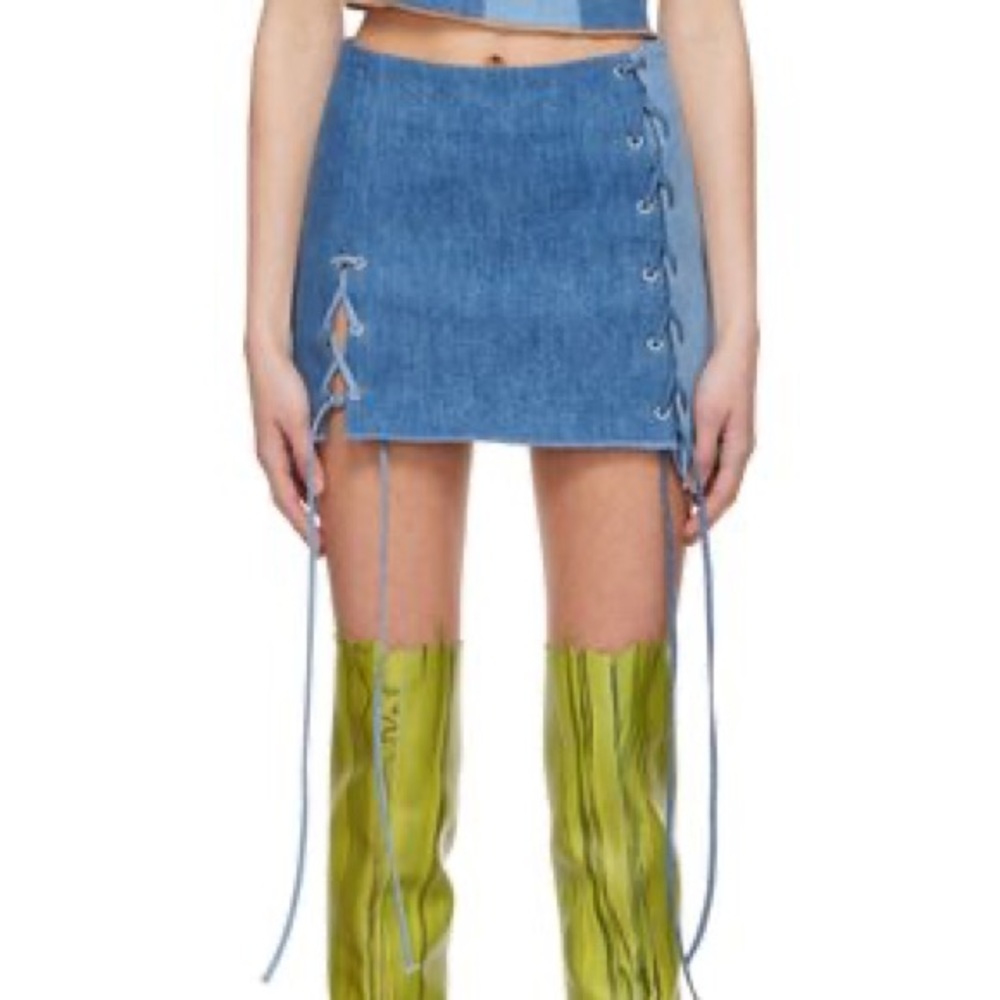 Avavav Drawstring Skirt, Two Tones Denim